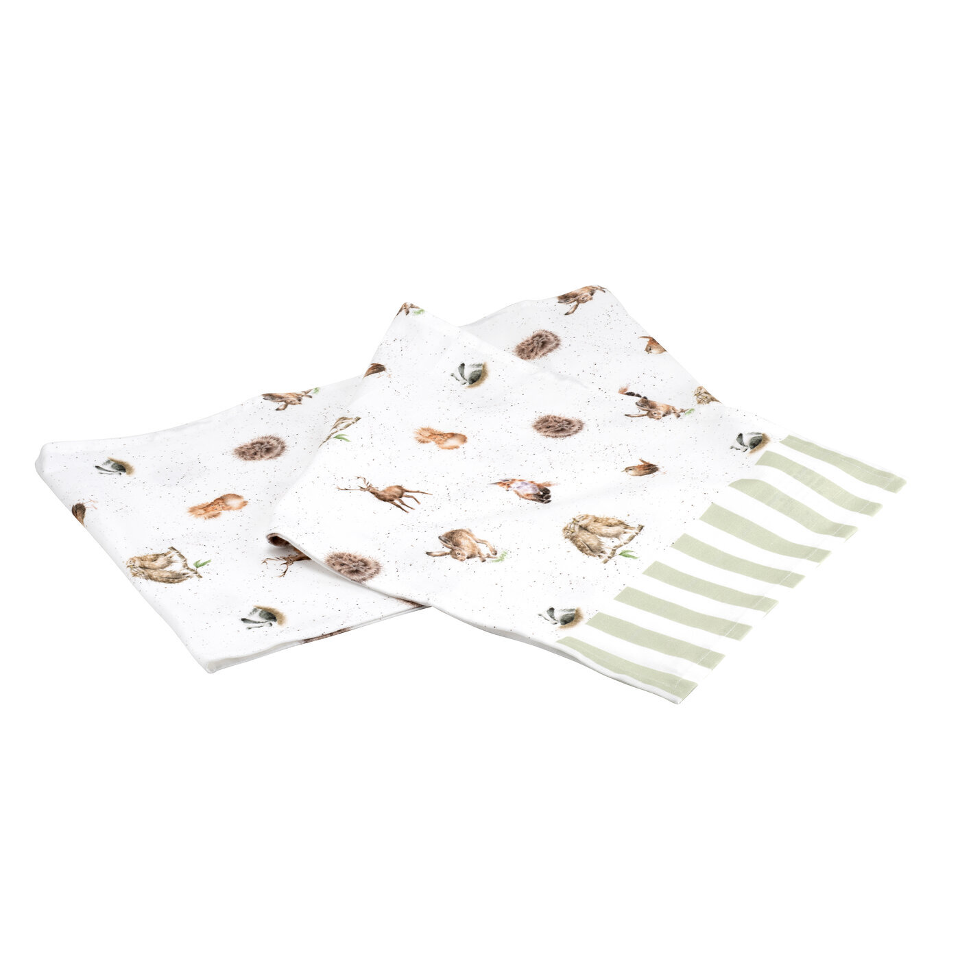 COTTON TABLE RUNNER WOODLAND AND STRIPES